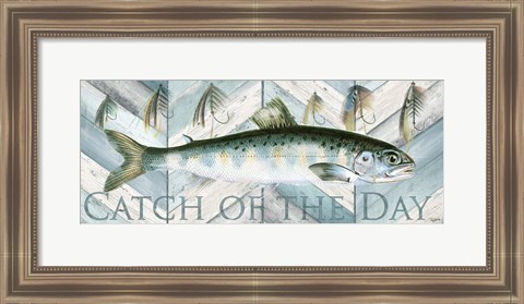 Framed Fishing Sign I Print