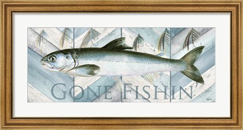 Framed Fishing Sign II Print