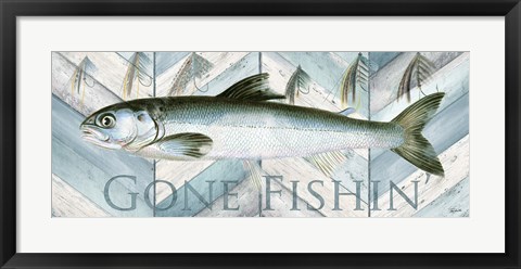 Framed Fishing Sign II Print