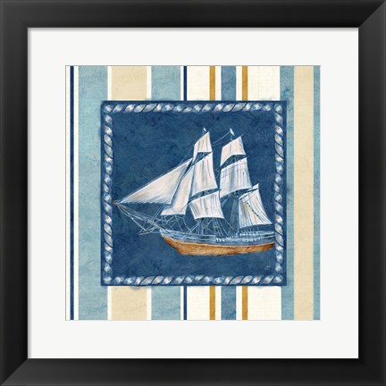 Framed Nautical Stripe II Print