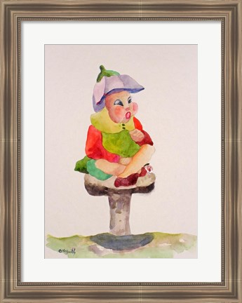 Framed Leprechaun Mushroom Print