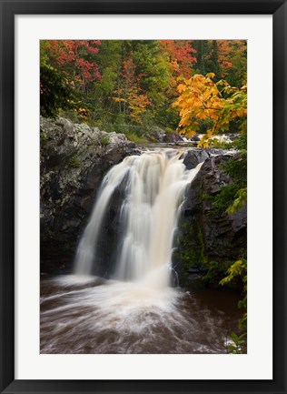 Framed WI, Pattison SP, Little Manitou Falls, Black River Print