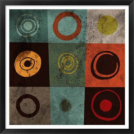 Framed Tiles Circles Print