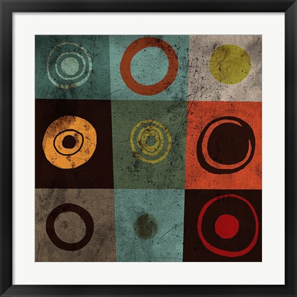 Framed Tiles Circles Print