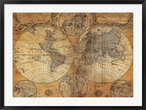 Framed Vintage Map Print