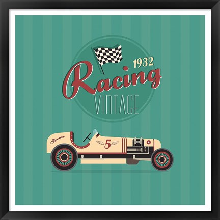 Framed Vintage Racing 2 Print