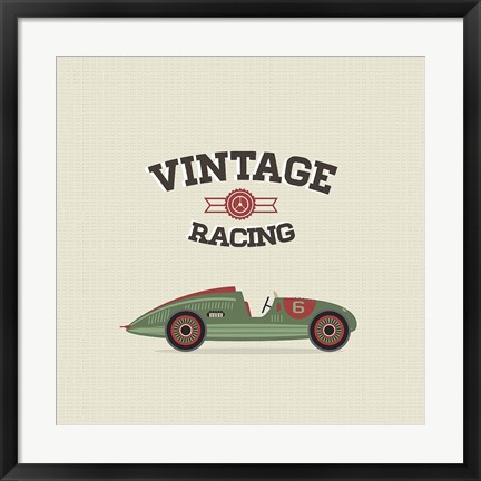 Framed Vintage Racing 3 Print