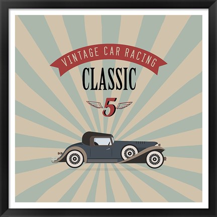 Framed Vintage Racing 4 Print