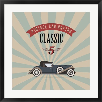 Framed Vintage Racing 4 Print