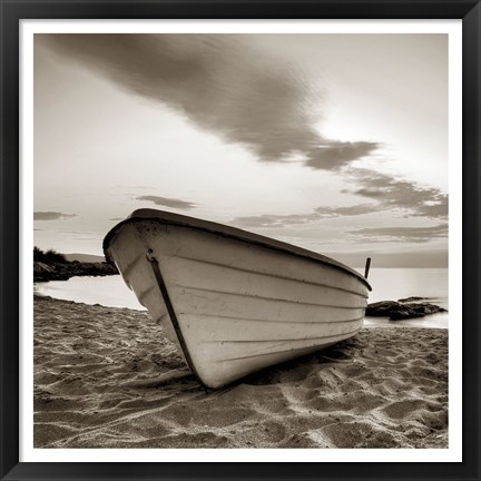 Framed Boat on the Beach Print