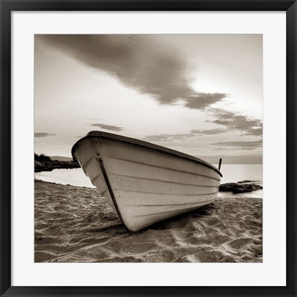 Framed Boat on the Beach Print