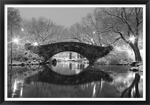 Framed Bridge in Winter Print