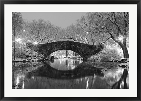 Framed Bridge in Winter Print