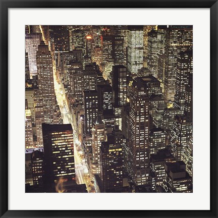 Framed City Lights Print