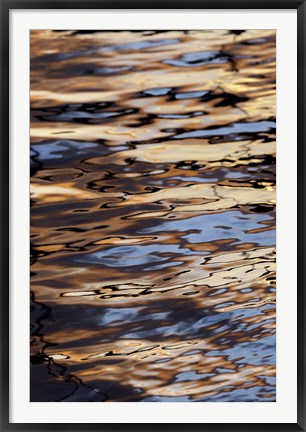 Framed Abstract sunrise reflection on water, Havana Harbor, Havana, Cuba Print