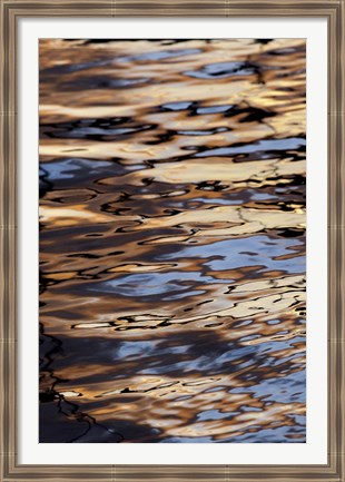 Framed Abstract sunrise reflection on water, Havana Harbor, Havana, Cuba Print