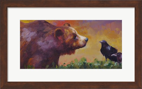 Framed Bear and Birds Print