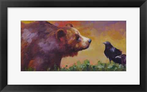 Framed Bear and Birds Print