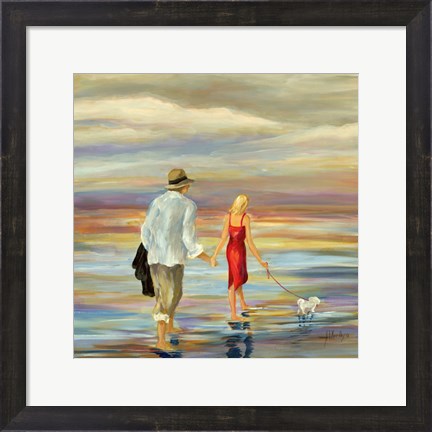 Framed Walking Down the Shore Print