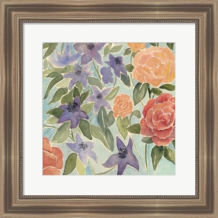 Framed Flowers for Lilly III Print