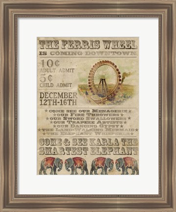 Framed Vintage Circus IV Print