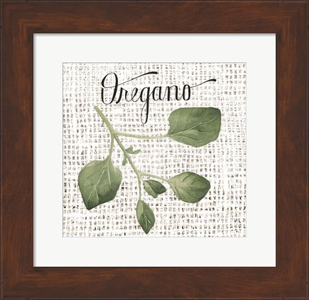 Framed Burlap Herbs II Print