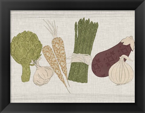 Framed Contour Fruits &amp; Veggies II Print