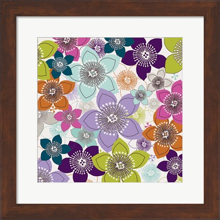 Framed Boho Floral I Print