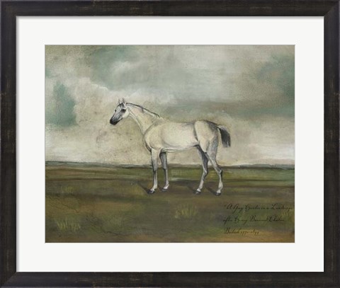 Framed Grey Hunter in a Landscape Print