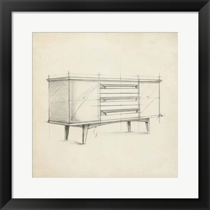 Framed Mid Century Furniture Design V Print