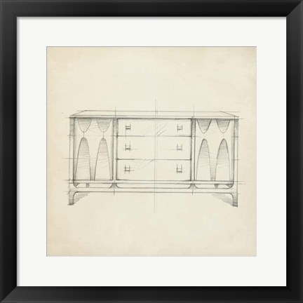 Framed Mid Century Furniture Design VIII Print