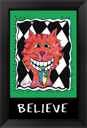 Framed Believe Cat Print