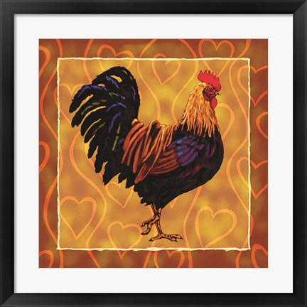 Framed Rooster 1 Print