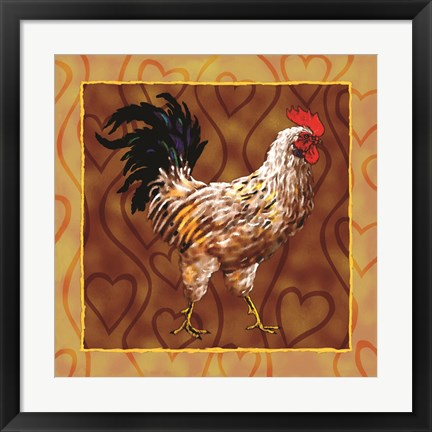 Framed Rooster 2 Print