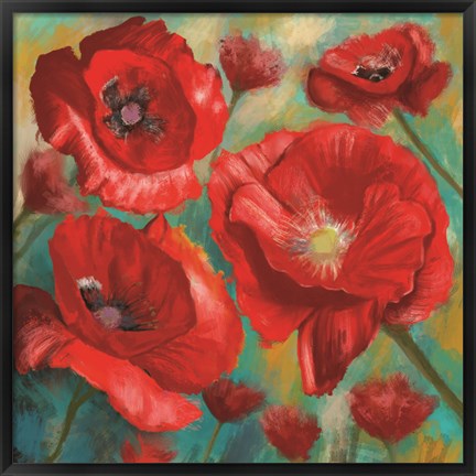 Framed Red Poppies Bloom of Joy Print