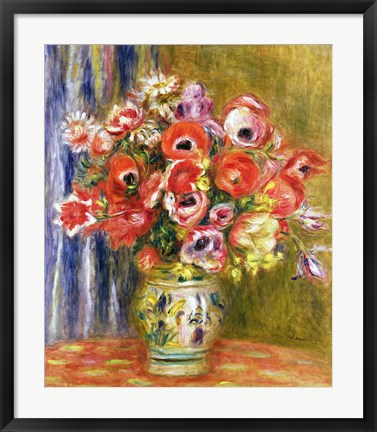 Framed Vase of Tulips and Anemones, c.1895 Print