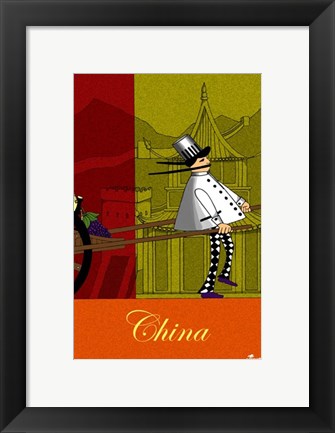 Framed Chef in China Print