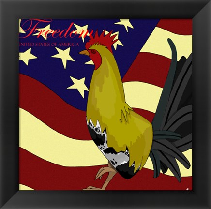 Framed Rooster Freedom Print