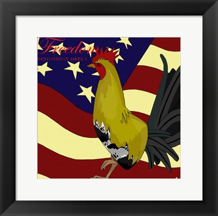 Framed Rooster Freedom Print