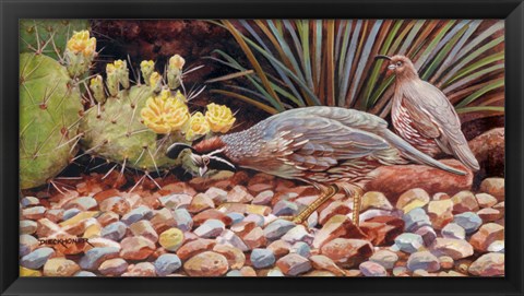 Framed Quail Pair Print