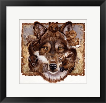 Framed Wolf&#39;s World Print