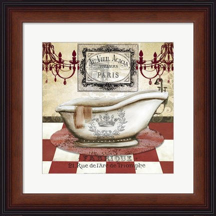 Framed Red French Bath II Print