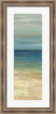 Framed Navy Blue Horizons Panel I Print