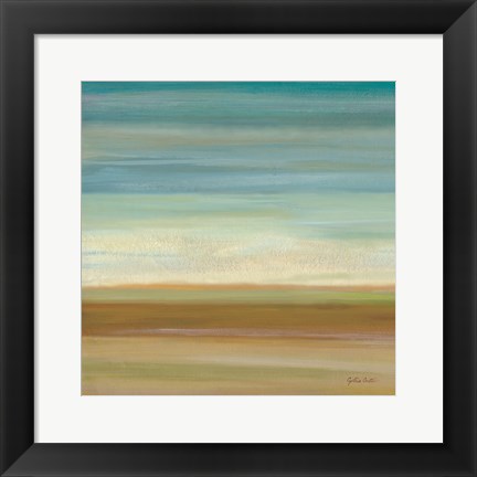 Framed Turquoise Horizons I Print