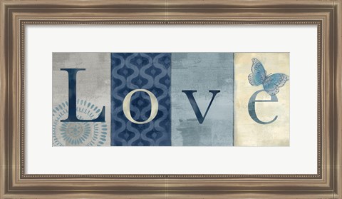 Framed Live Love Laugh Navy II Print