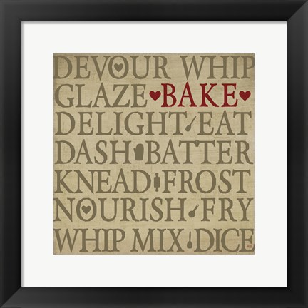 Framed Chef&#39;s Words I Print