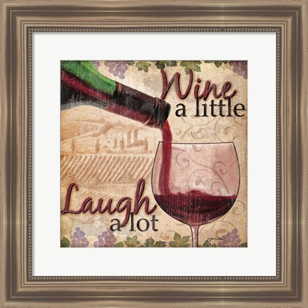 Framed Wine With Friends I Print