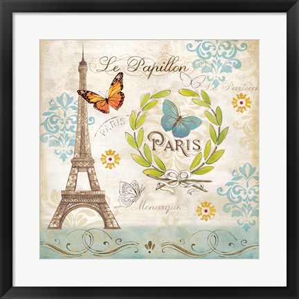 Framed Le Papillon Paris I Print