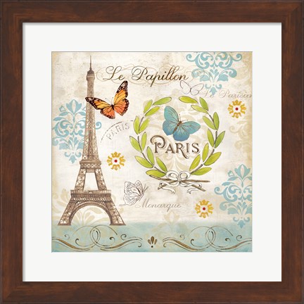 Framed Le Papillon Paris I Print