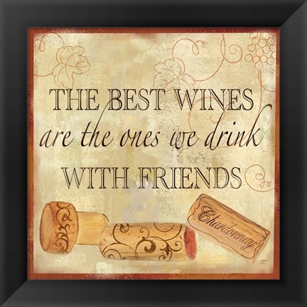 Framed Wine Cork Sentiment II Print